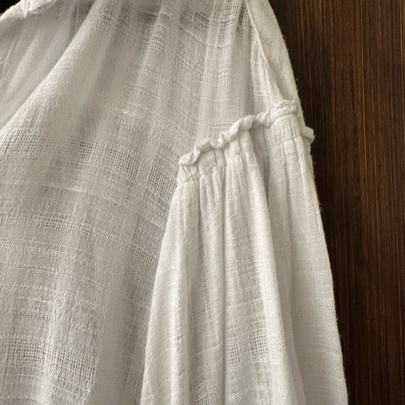 Free People Headed To The Highlands Blouse White Gauze Oversized - Picture 3 of 6